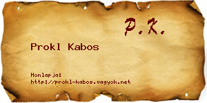 Prokl Kabos névjegykártya